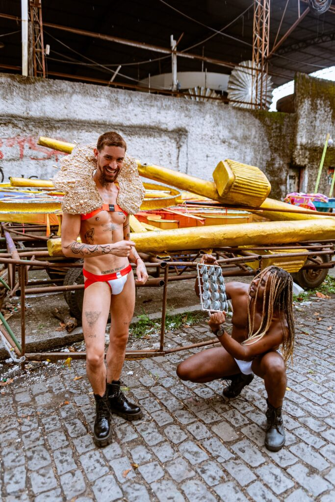 Jockstrap Vermelha e branca e cueca algodão SevenMen